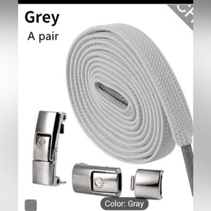 No Tie Shoe Laces Gray